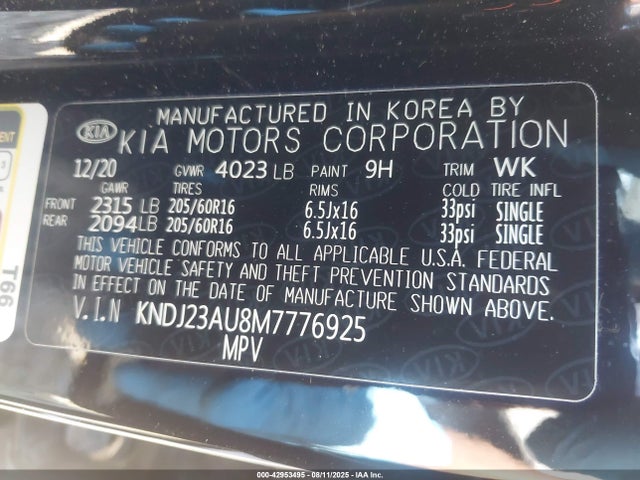 KNDJ23AU8M7776925 KIA mpi nu