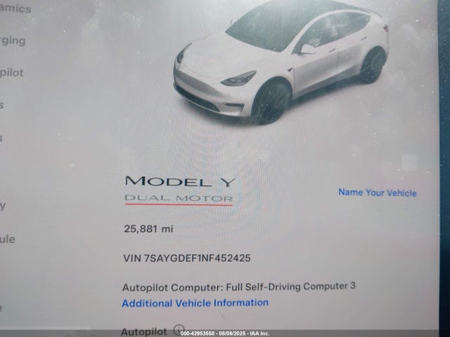 2022 TESLA MODEL Y 7SAYGDEF1NF452425 Photo 6