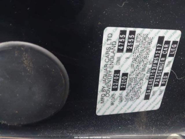 2003 JAGUAR S-TYPE SAJEA01T03FM51217 Photo 8