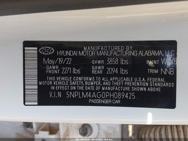 Hyundai mpi nu pe 2023 5NPLM4AG0PH089425 Image 9