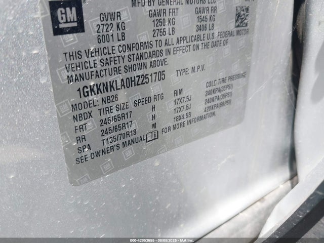 1GKKNKLA0HZ251705 GMC lcv - sidi: spark ignited direct injection, vvt: variable valve timing, dcvcp, e85 max, e0-e100, alum