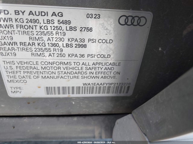 2023 AUDI Q5 WA1EAAFY9P2123228 Photo 8