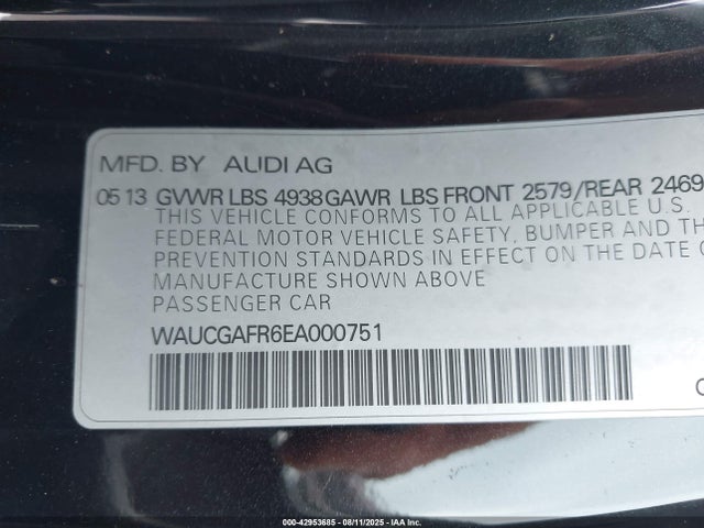 2014 AUDI S5 WAUCGAFR6EA000751 Photo 8