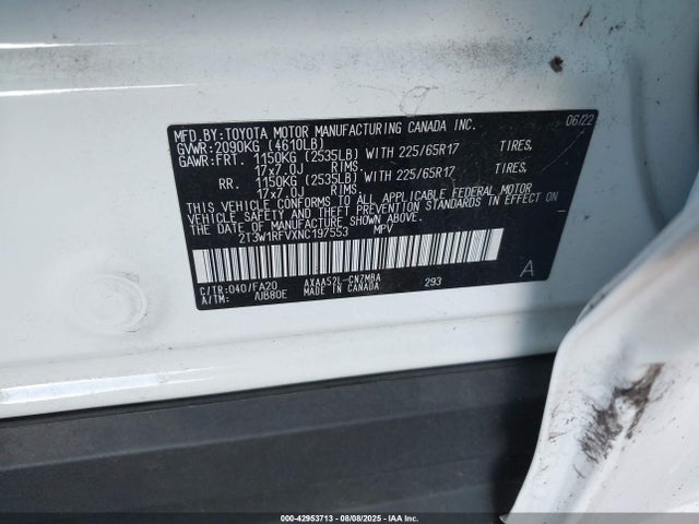 Toyota a25a-fks 2022 2T3W1RFVXNC197553 Image 9