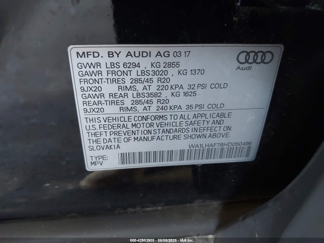 2017 AUDI Q7 WA1LHAF78HD050496 Photo 8