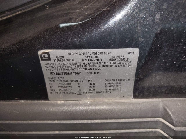 2009 CADILLAC SRX 1GYEE637990143491 Photo 8