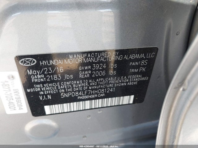 Hyundai Elantra 2017 5NPD84LF7HH081241 Image 9