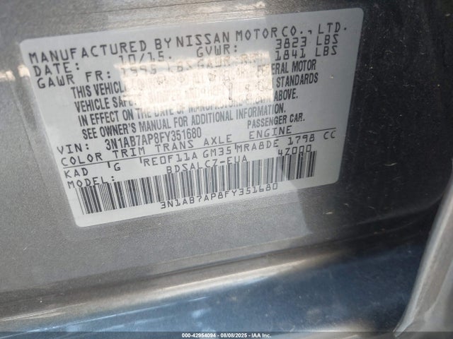 3N1AB7AP8FY351680 Nissan 2015