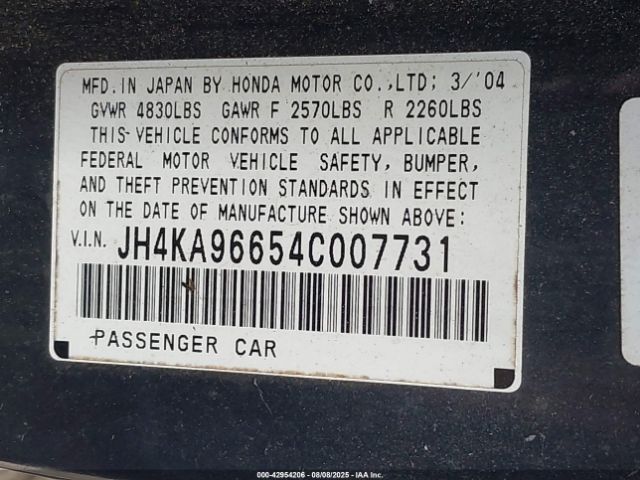 2004 ACURA RL JH4KA96654C007731 Photo 8
