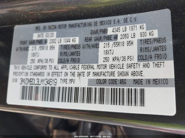 3MVDMBDL3LM134619 Mazda py