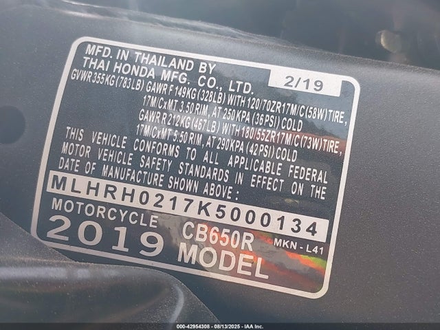 Honda Cb650r 2019 MLHRH0217K5000134 Image 10