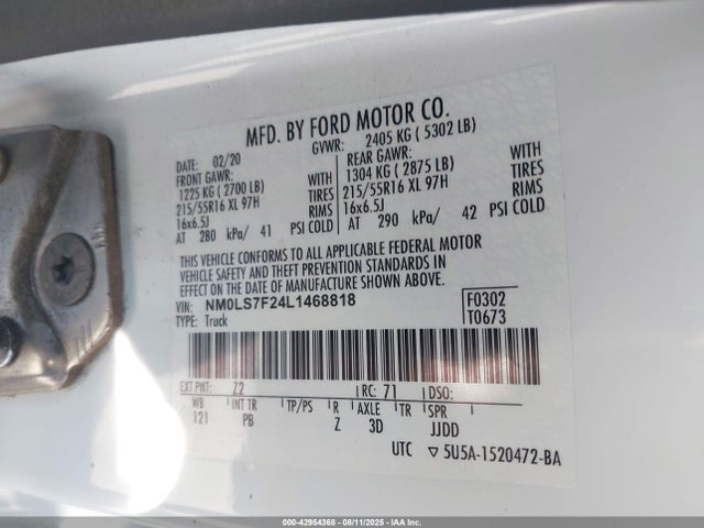 Ford 2020 2020 NM0LS7F24L1468818 Image 9