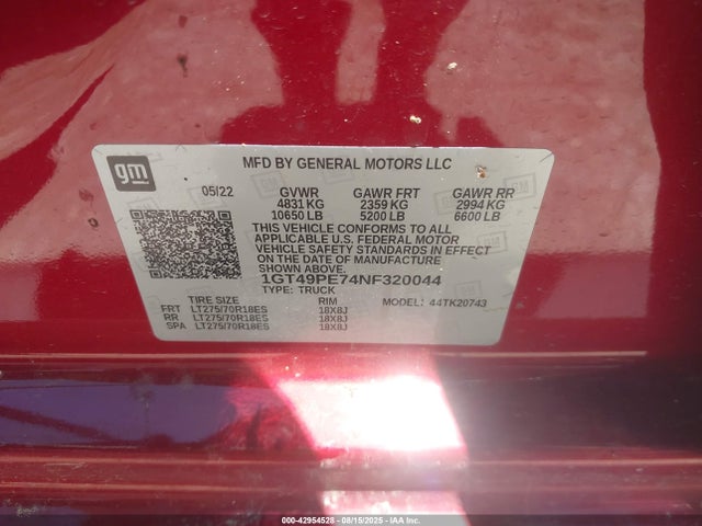 GMC l8t 2022 1GT49PE74NF320044 Image 9