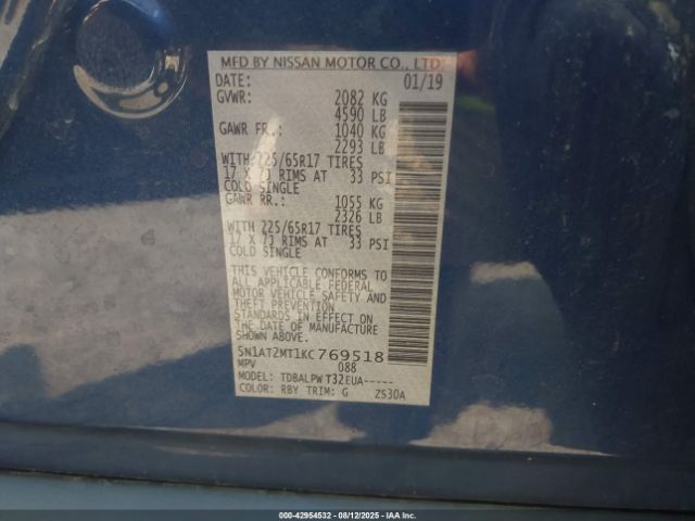 2019 NISSAN ROGUE 5N1AT2MT1KC769518 Photo 8