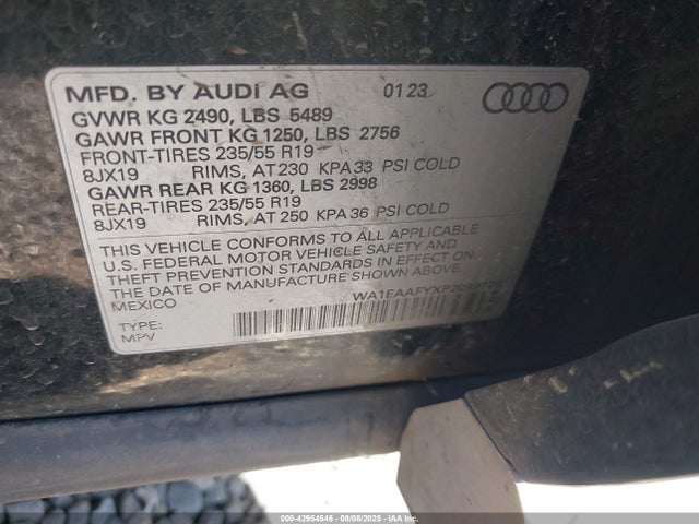 Audi 45 tfsi 2023 WA1EAAFYXP2099778 Image 9