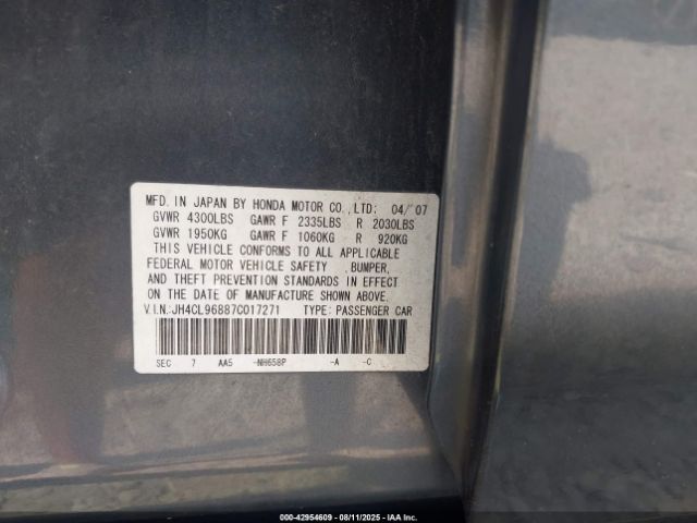 2007 ACURA TSX JH4CL96887C017271 Photo 8