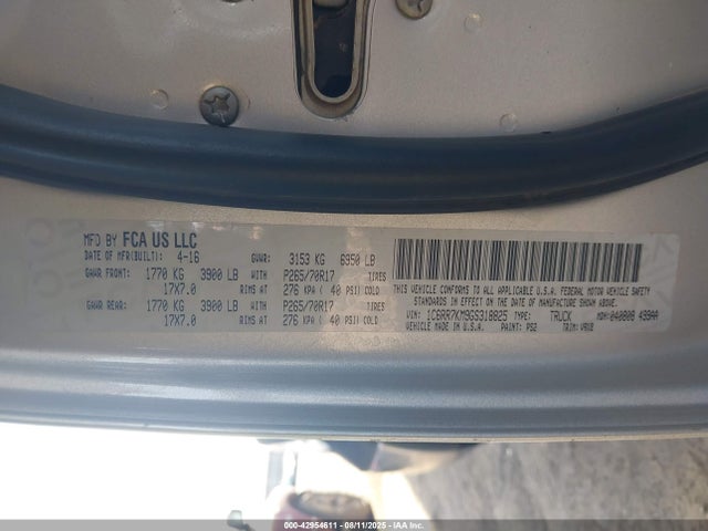 1C6RR7KM9GS318825 RAM 2016