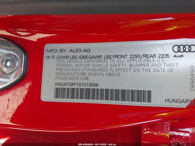 WAUA7GFF1G1013006 Audi A3