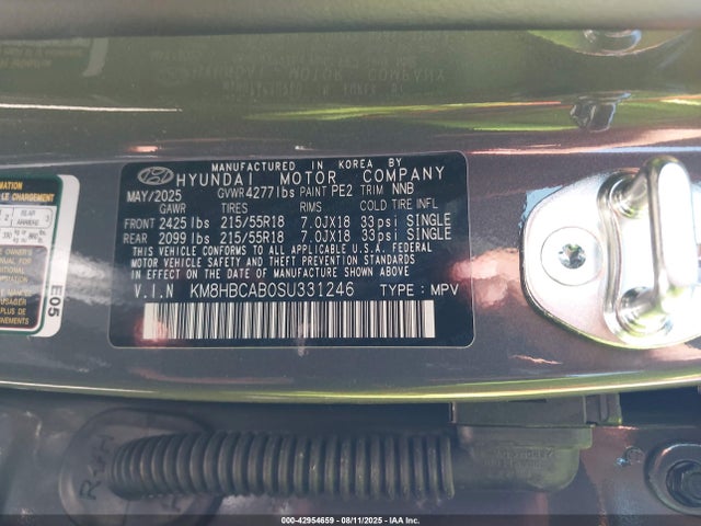 KM8HBCAB0SU331246 Hyundai mpi nu pe
