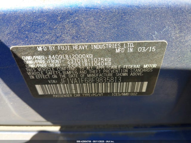 Subaru dib turbo 2015 JF1VA1F68F9835813 Image 9