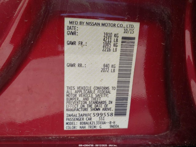 Nissan 2015 2015 1N4AL3APXFC599558 Image 9