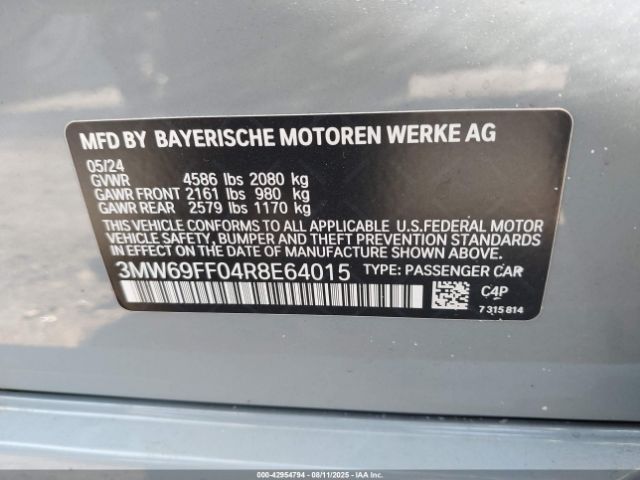 2024 BMW 3 SERIES 3MW69FF04R8E64015 Photo 8