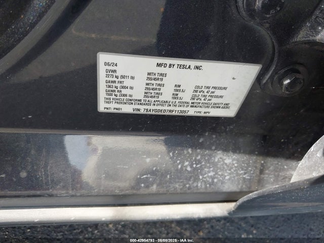 2024 TESLA MODEL Y 7SAYGDED7RF113057 Photo 8