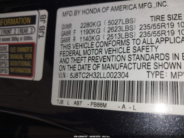 2020 ACURA RDX 5J8TC2H32LL002304 Photo 8
