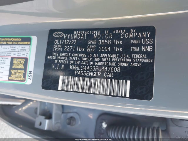 Hyundai mpi nu pe 2023 KMHLS4AG3PU447608 Image 9