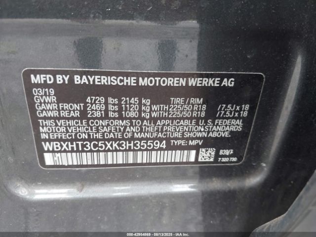 2019 BMW X1 WBXHT3C5XK3H35594 Photo 8