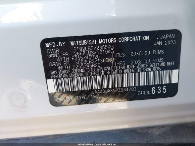 2023 MITSUBISHI OUTLANDER JA4J3UA85PZ034703 Photo 8