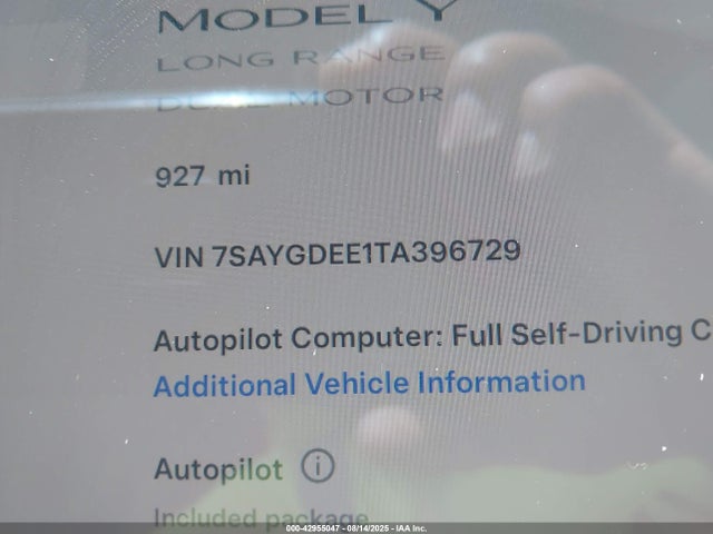 2026 TESLA MODEL Y 7SAYGDEE1TA396729 Photo 8