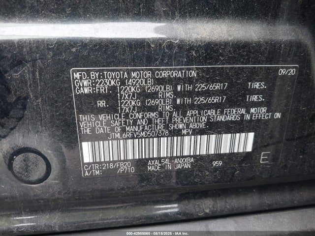 JTML6RFV5MD507378 Toyota a25a-fxs, 3nm+4nm(li)