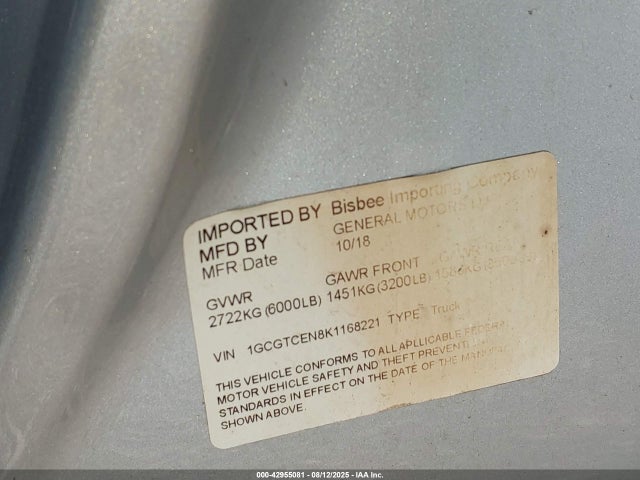 1GCGTCEN8K1168221 Chevrolet lg2 - di: direct injection, vvt: variable valve timing, alum, var2, gen2
