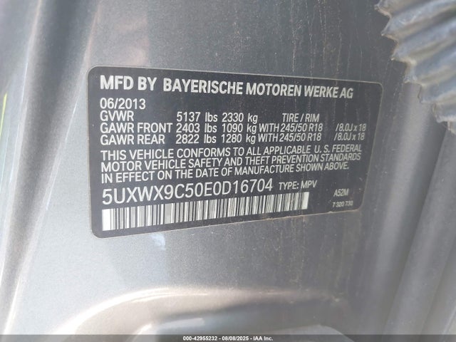 5UXWX9C50E0D16704 BMW X3