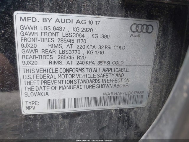 2018 AUDI Q7 WA1LHAF71JD017586 Photo 8