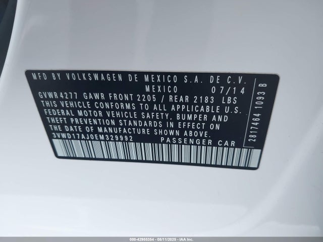 3VWD17AJ0EM329992 Volkswagen Jetta
