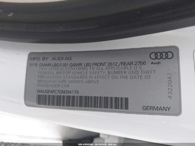 2016 AUDI A6 WAUGFAFC7GN094179 Photo 8