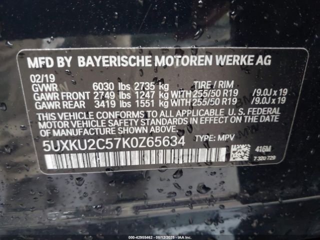 2019 BMW X6 5UXKU2C57K0Z65634 Photo 8