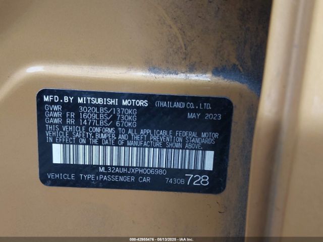 2023 MITSUBISHI MIRAGE ML32AUHJXPH006980 Photo 8