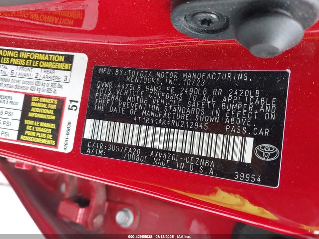 4T1R11AK4RU212945 Toyota a25a-fks