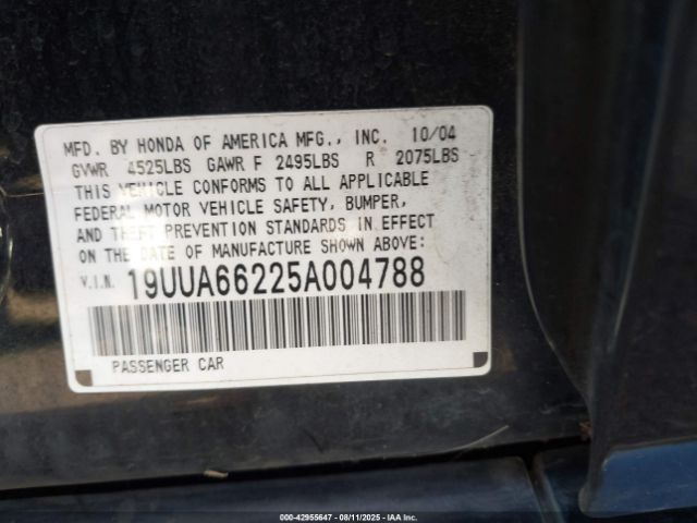 2005 ACURA TL 19UUA66225A004788 Photo 8