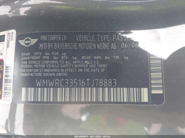 2006 MINI COOPER WMWRC33516TJ78883 Photo 8