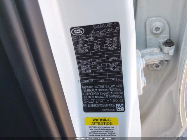 Land Rover aj20p 2020 SALZP2FX0LH105333 Image 9