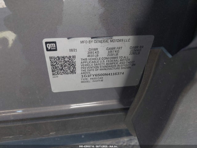 1G1FY6S00N4116374 Chevrolet 2022