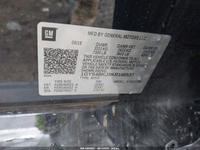 2019 CADILLAC ESCALADE 1GYS4BKJ5KR166537 Photo 8