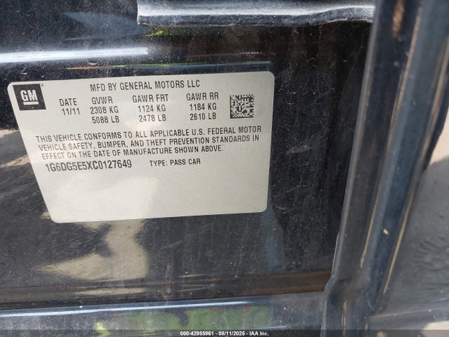 2012 CADILLAC CTS 1G6DG5E5XC0127649 Photo 8