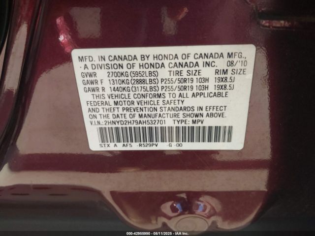 2010 ACURA MDX 2HNYD2H79AH532701 Photo 8