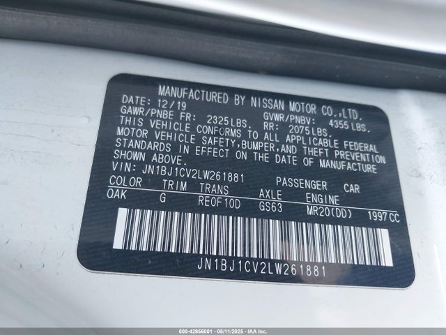 JN1BJ1CV2LW261881 Nissan ROGUE SPORT