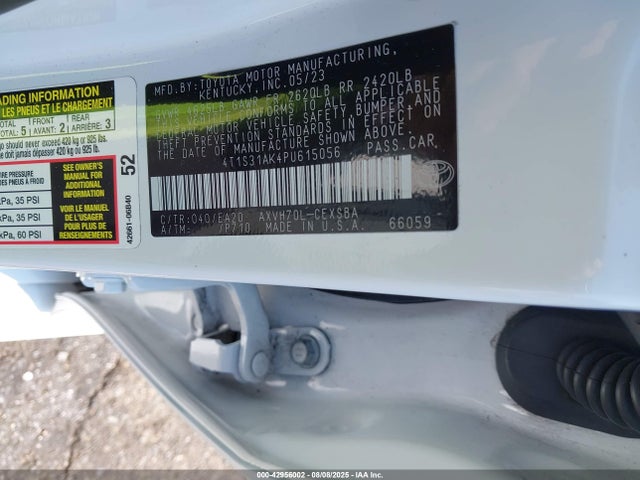 Toyota a25a-fxs, 3nm 2023 4T1S31AK4PU615056 Image 9
